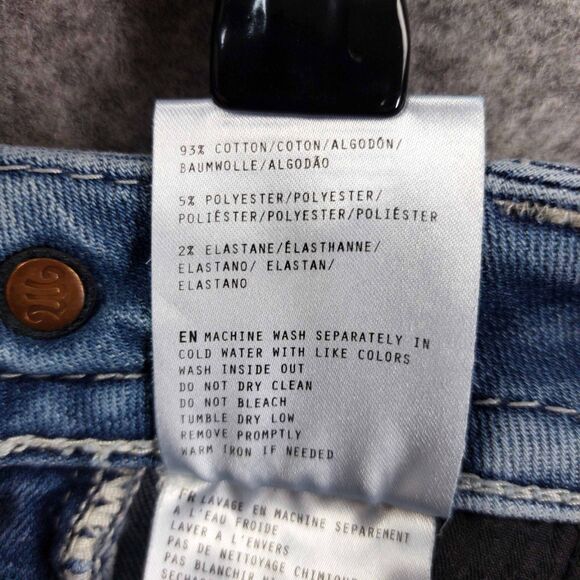 Miss Me Mid Rise Bootcut Jeans Size 28 Light Wash Embellished Pockets - Picture 9 of 11